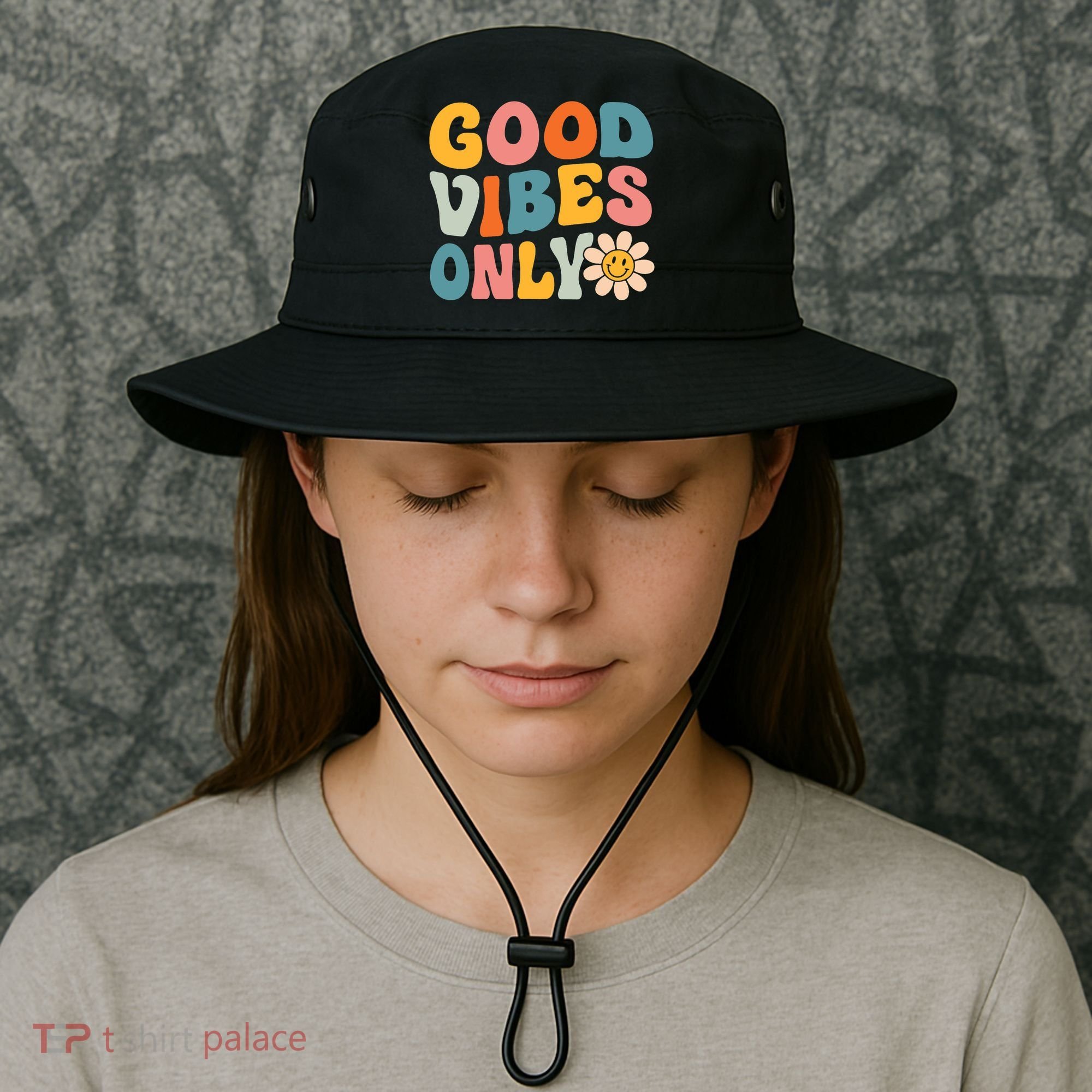 Summer Good Vibes Only Groovy Retro Beach Hawaii Vacation Bucket Hat