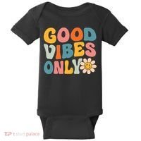 Summer Good Vibes Only Groovy Retro Beach Hawaii Vacation Baby Bodysuit thumb 0