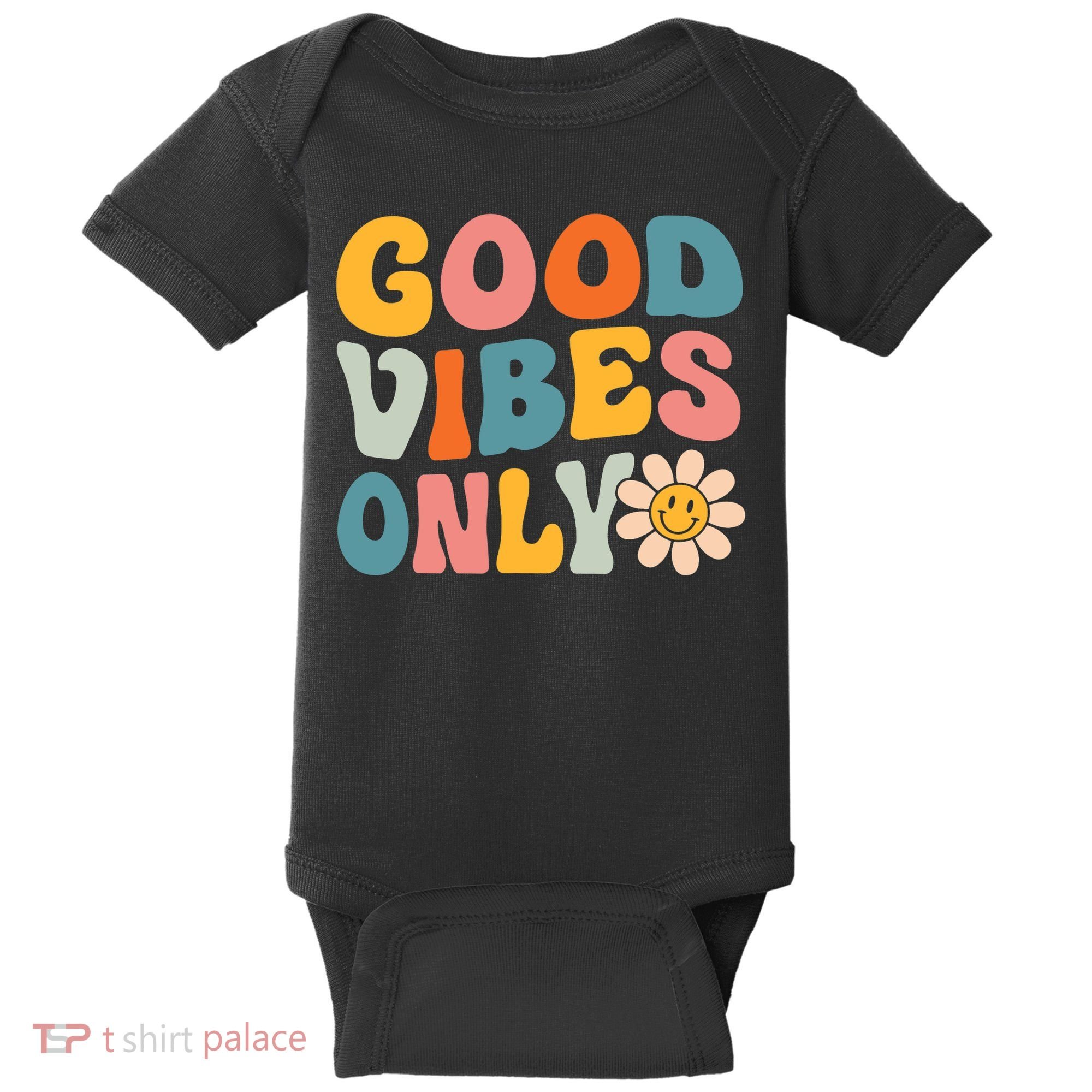Summer Good Vibes Only Groovy Retro Beach Hawaii Vacation Baby Bodysuit