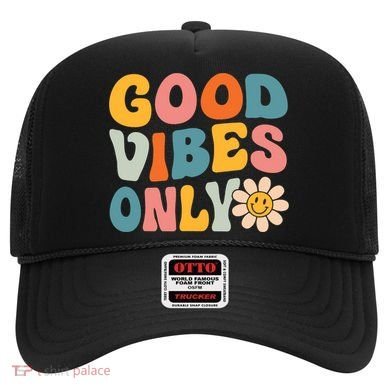 Summer Good Vibes Only Groovy Retro Beach Hawaii Vacation Hat