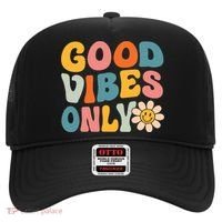Summer Good Vibes Only Groovy Retro Beach Hawaii Vacation Hat thumb 0