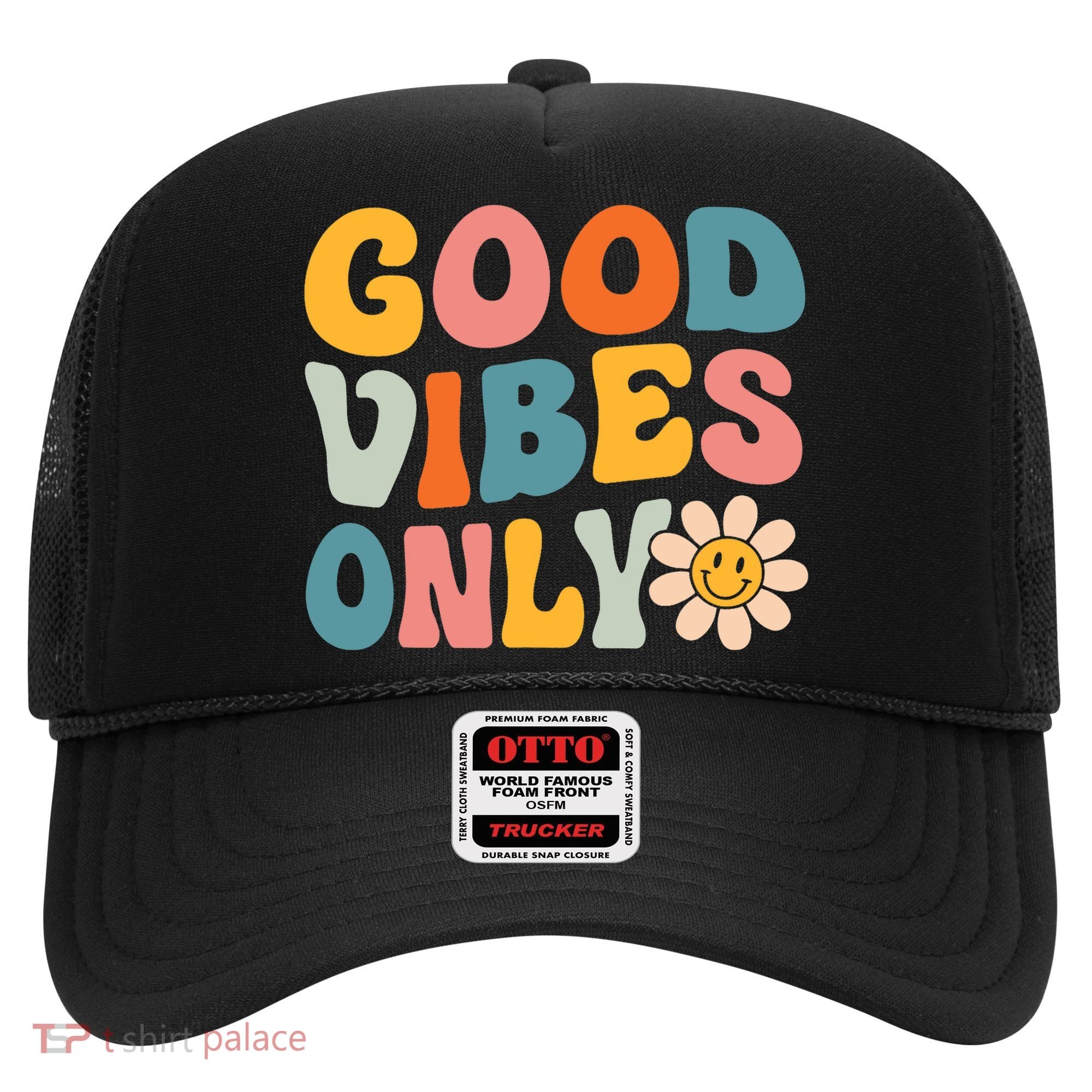 Summer Good Vibes Only Groovy Retro Beach Hawaii Vacation Hat