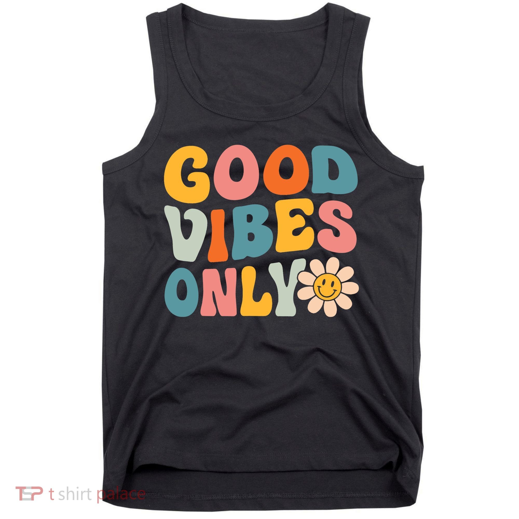 Summer Good Vibes Only Groovy Retro Beach Hawaii Vacation Tank Top
