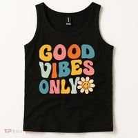 Summer Good Vibes Only Groovy Retro Beach Hawaii Vacation Tank Top thumb 2