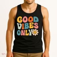 Summer Good Vibes Only Groovy Retro Beach Hawaii Vacation Tank Top thumb 3