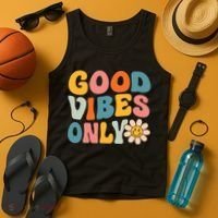 Summer Good Vibes Only Groovy Retro Beach Hawaii Vacation Tank Top thumb 4