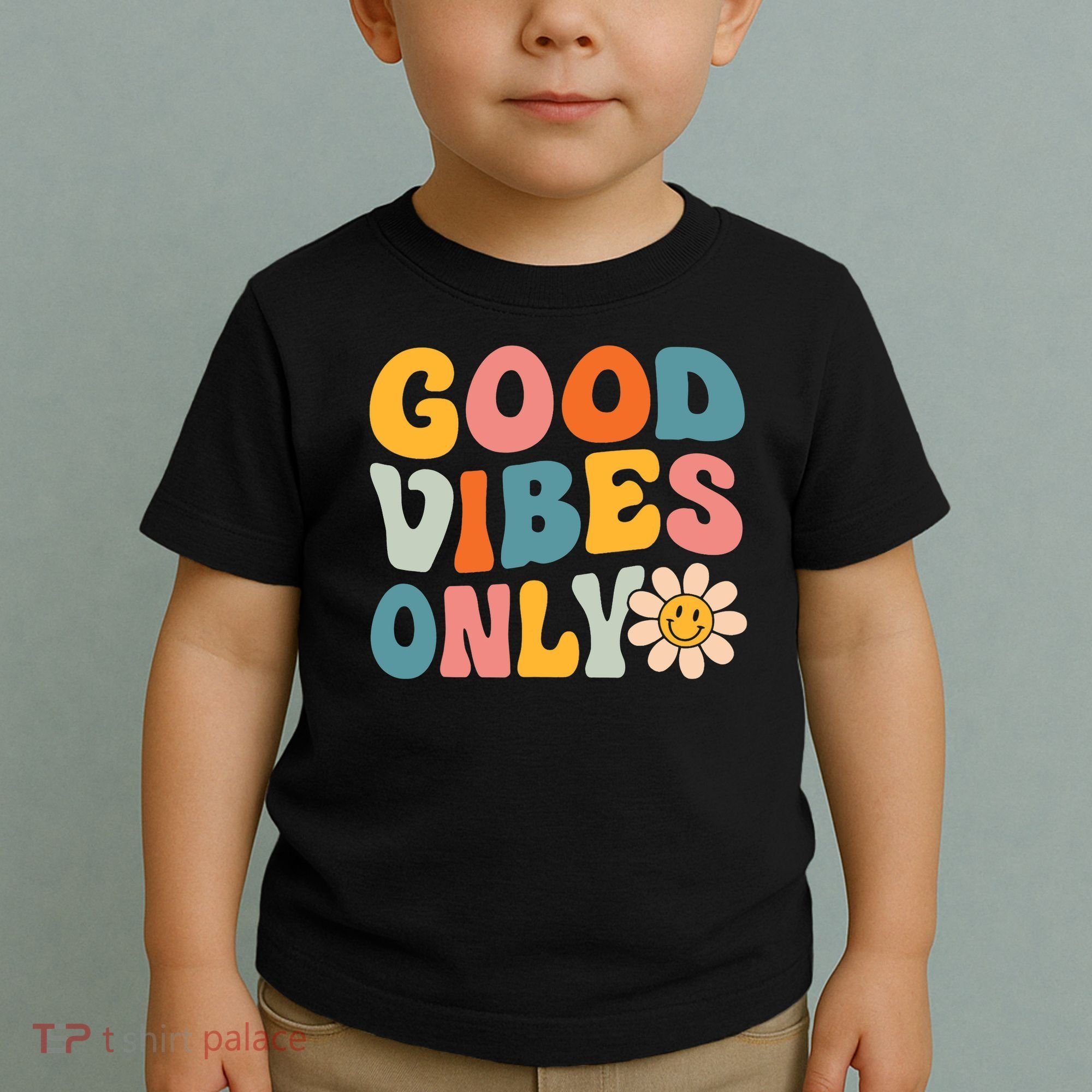 Summer Good Vibes Only Groovy Retro Beach Hawaii Vacation Toddler T-Shirt