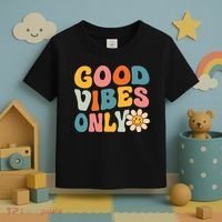 Summer Good Vibes Only Groovy Retro Beach Hawaii Vacation Toddler T-Shirt thumb 3