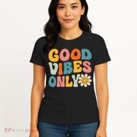 Summer Good Vibes Only Groovy Retro Beach Hawaii Vacation Women's T-Shirt thumb 4