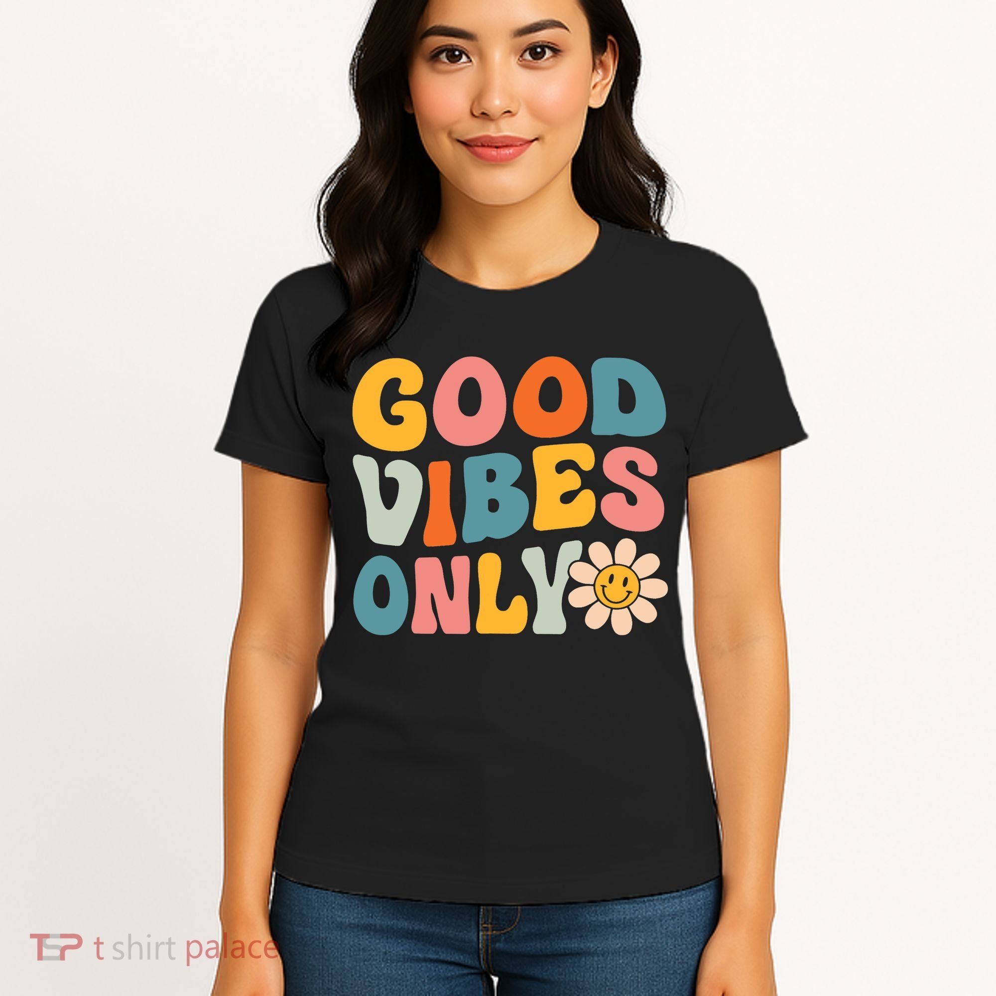 Summer Good Vibes Only Groovy Retro Beach Hawaii Vacation Women's T-Shirt