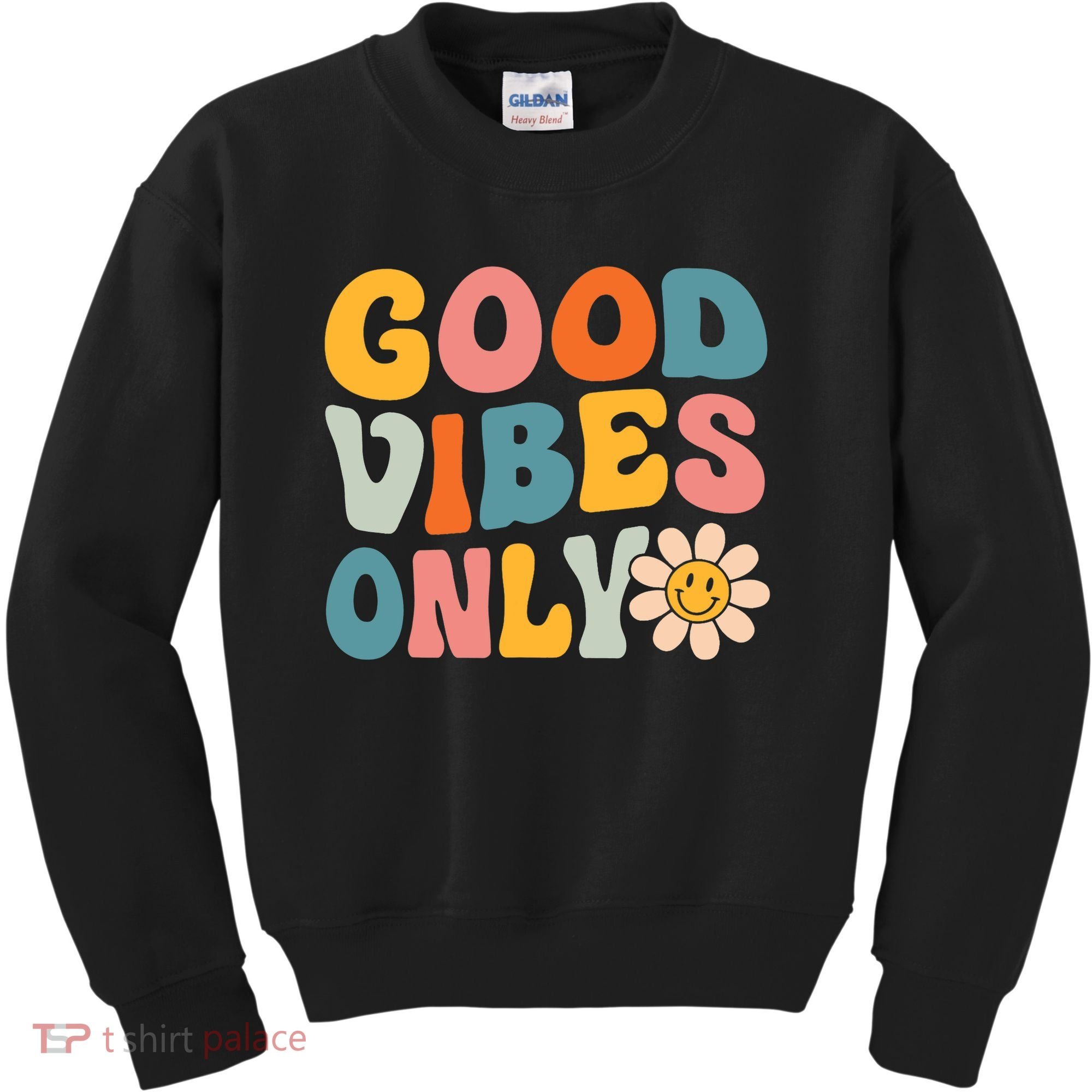 Summer Good Vibes Only Groovy Retro Beach Hawaii Vacation Kids Sweatshirt
