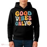 Summer Good Vibes Only Groovy Retro Beach Hawaii Vacation Kids Hoodie thumb 4