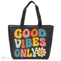 Summer Good Vibes Only Groovy Retro Beach Hawaii Vacation Tote Bag thumb 0