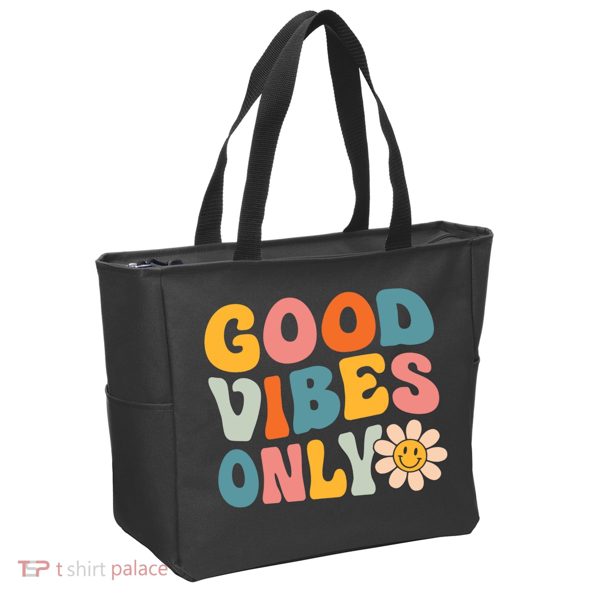 Summer Good Vibes Only Groovy Retro Beach Hawaii Vacation Tote Bag