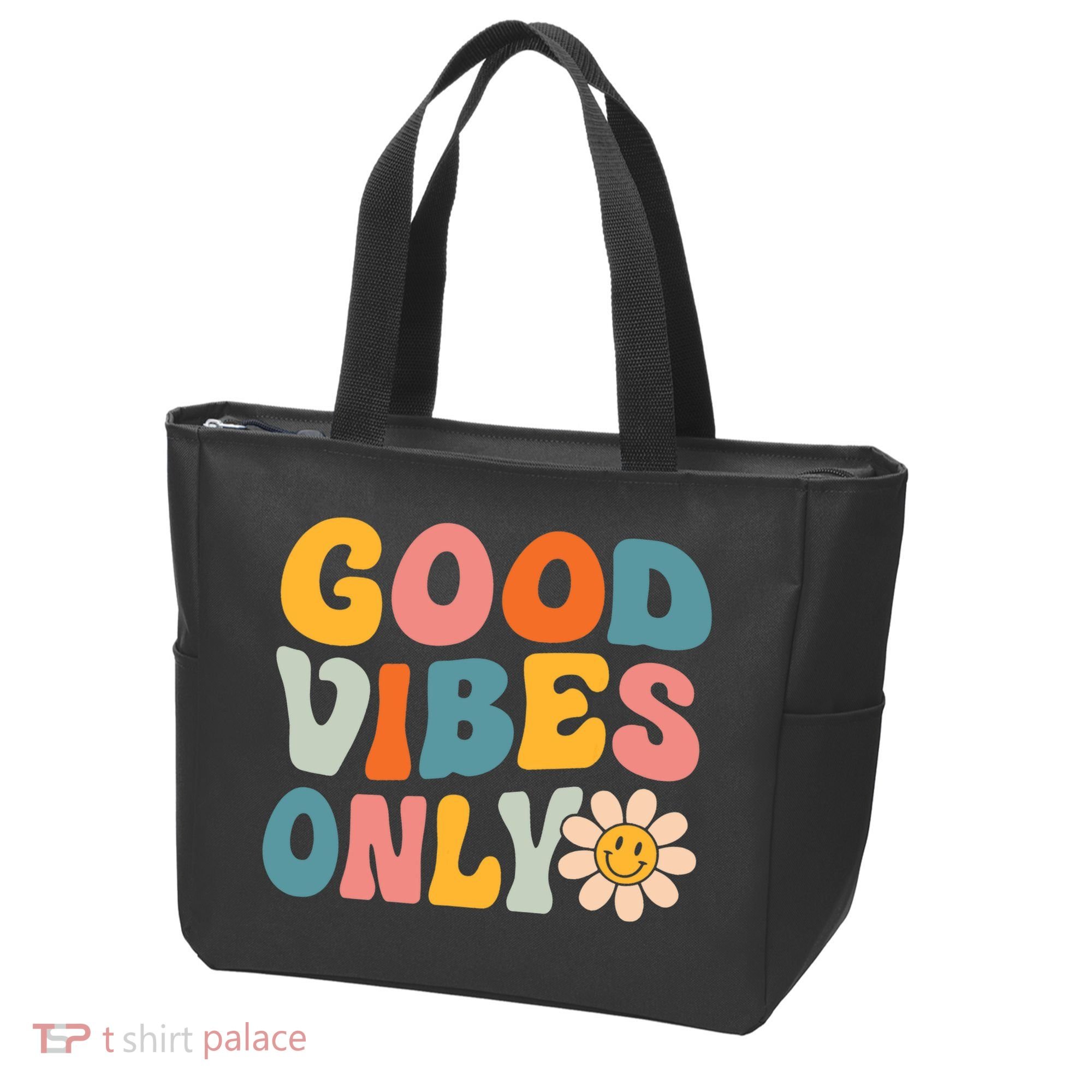 Summer Good Vibes Only Groovy Retro Beach Hawaii Vacation Tote Bag