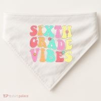 Sixth Grade Vibes 6th Grade First Day Of School Teacher USA-Made Doggie Bandana thumb 0