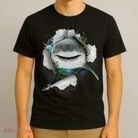 Shark Great White Shark Deep Sea Fishing Funny Shark T-Shirt thumb 3