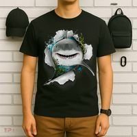 Shark Great White Shark Deep Sea Fishing Funny Shark T-Shirt thumb 6