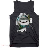 Shark Great White Shark Deep Sea Fishing Funny Shark Tank Top thumb 0