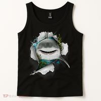 Shark Great White Shark Deep Sea Fishing Funny Shark Tank Top thumb 2