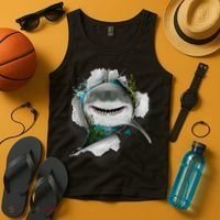 Shark Great White Shark Deep Sea Fishing Funny Shark Tank Top thumb 4