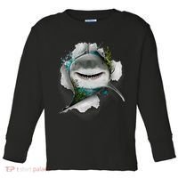 Shark Great White Shark Deep Sea Fishing Funny Shark Toddler Long Sleeve Shirt thumb 0