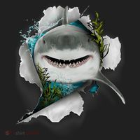 Shark Great White Shark Deep Sea Fishing Funny Shark Golf Towel thumb 3