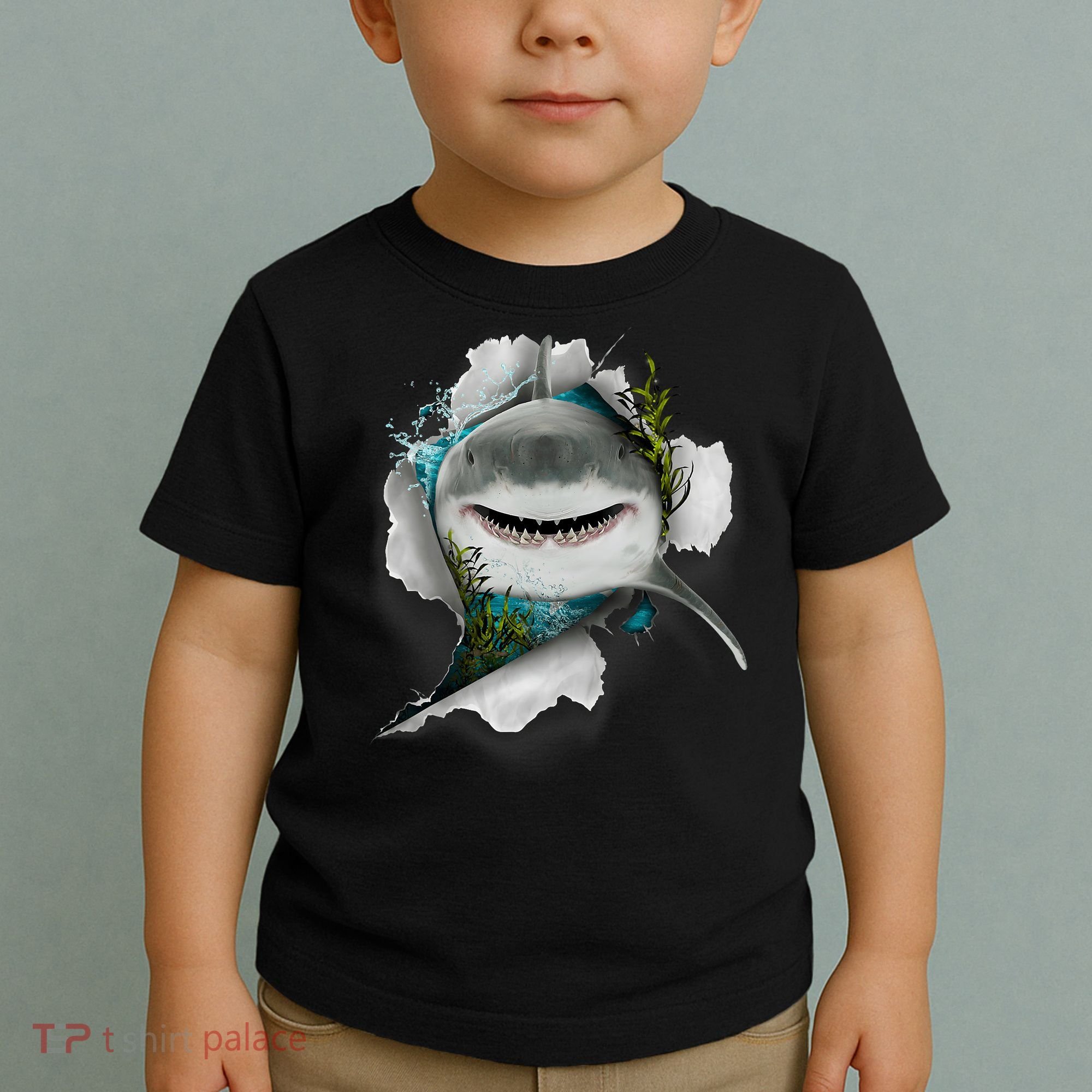 Shark Great White Shark Deep Sea Fishing Funny Shark Toddler T-Shirt