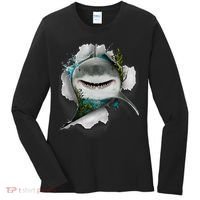 Shark Great White Shark Deep Sea Fishing Funny Shark Women's Long Sleeve Shirt thumb 0