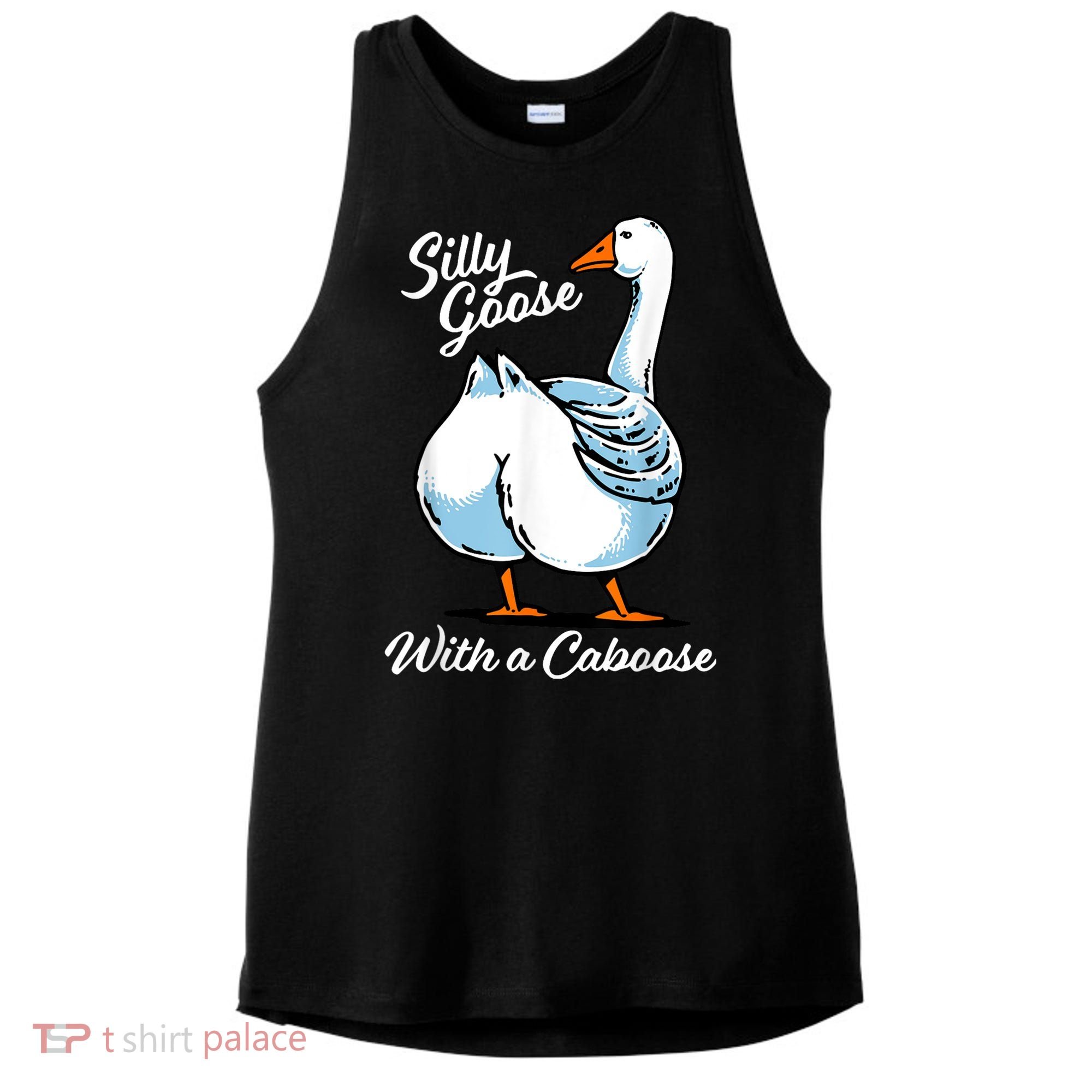 Silly Goose With A Caboose Funny Ladies PosiCharge Tri-Blend Wicking Tank