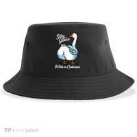 Silly Goose With A Caboose Funny Sustainable Bucket Hat thumb 0