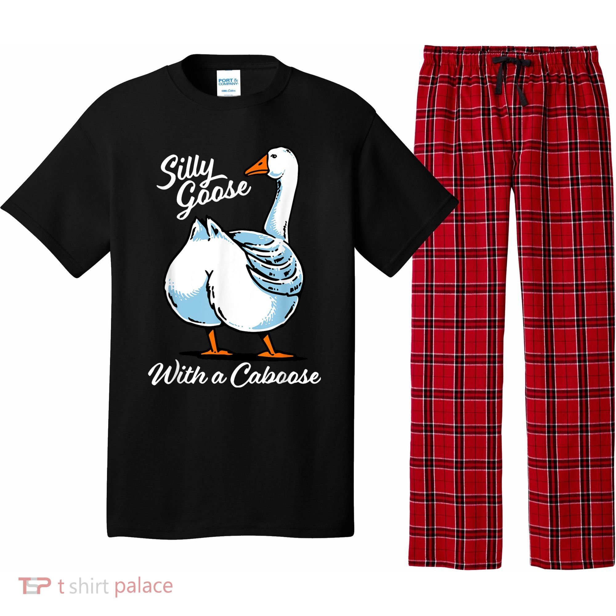 Silly Goose With A Caboose Funny Pajama Set
