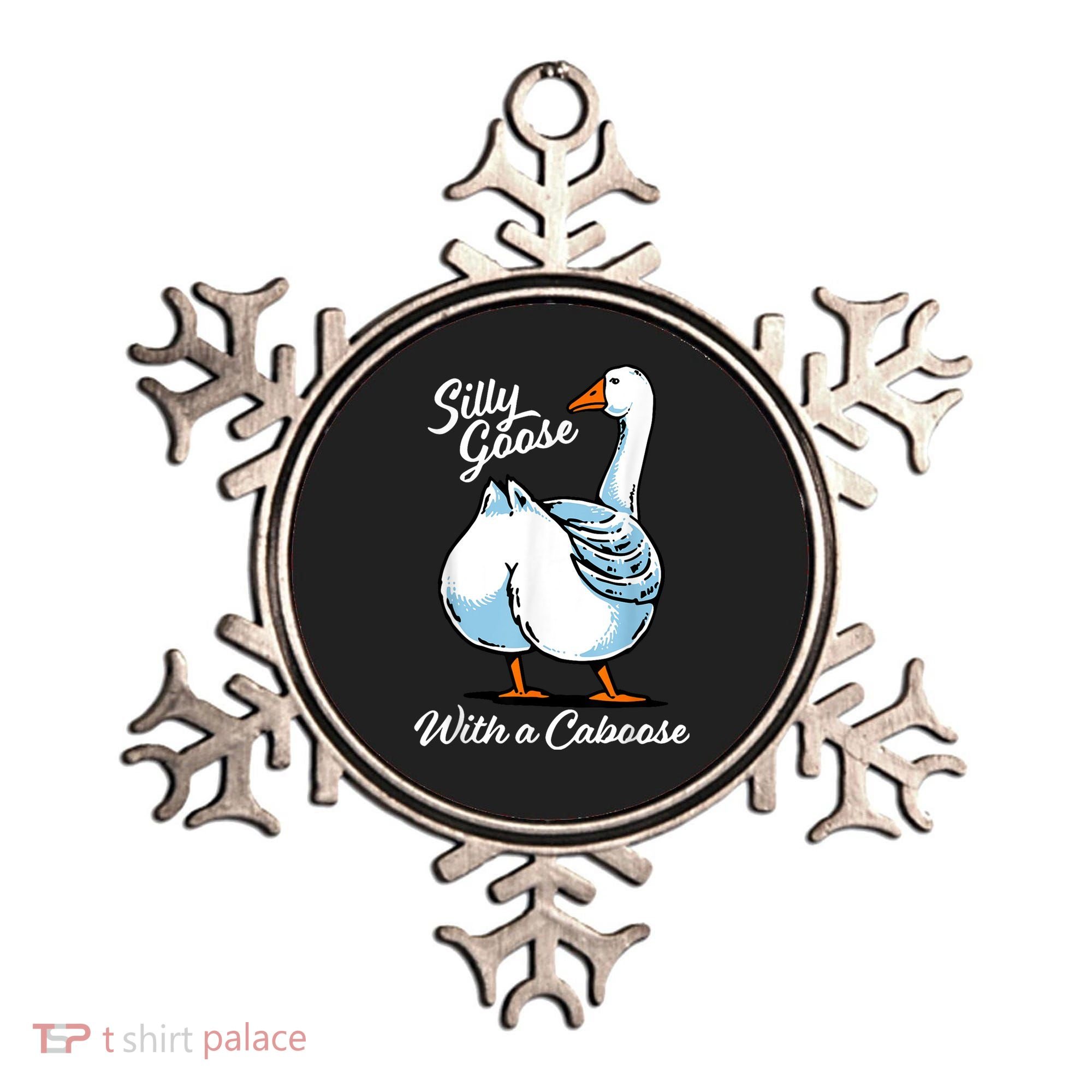 Silly Goose With A Caboose Funny Ornament