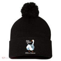 Silly Goose With A Caboose Funny Pom Pom 12in Knit Beanie thumb 0