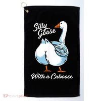 Silly Goose With A Caboose Funny Golf Towel thumb 0