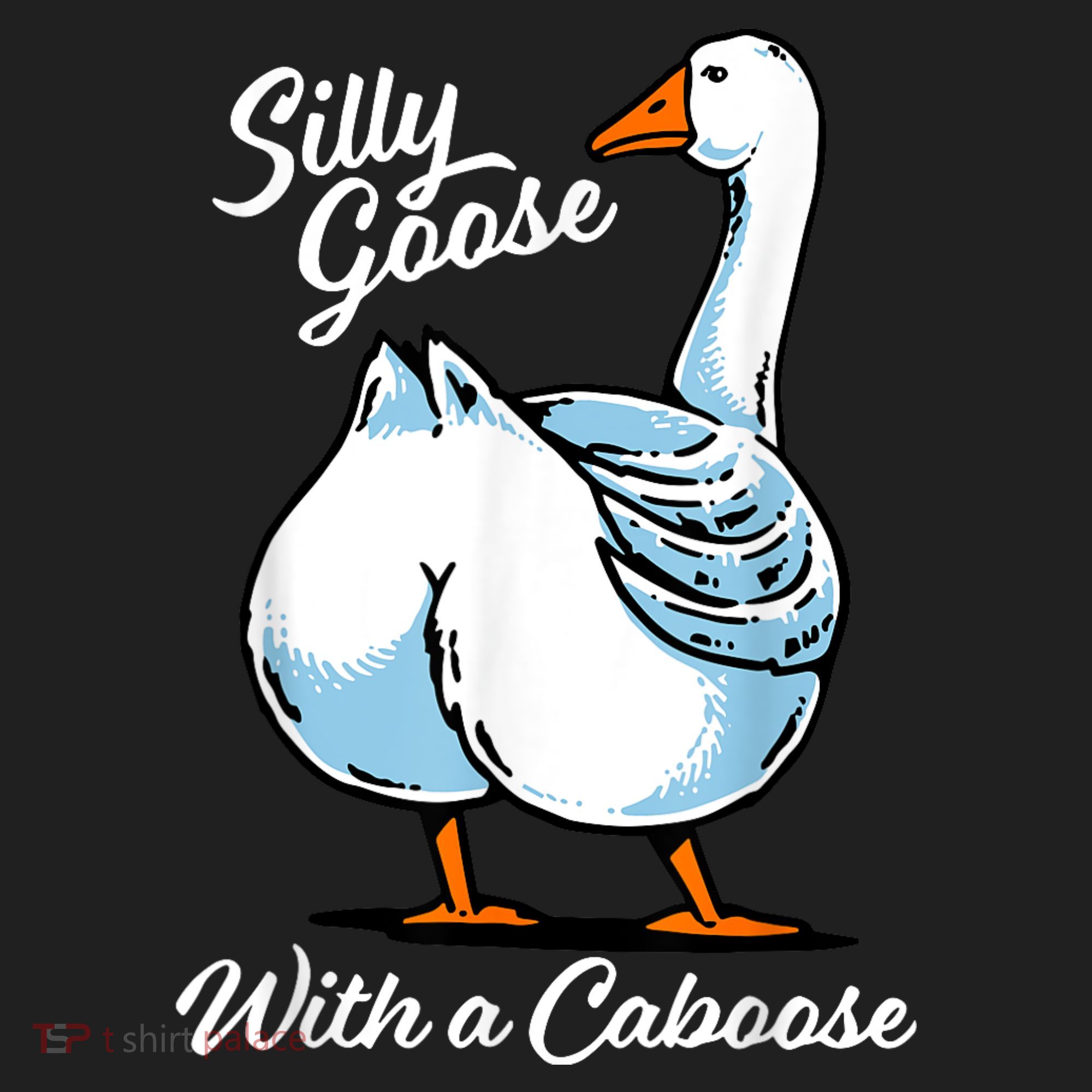 Silly Goose With A Caboose Funny Golf Towel