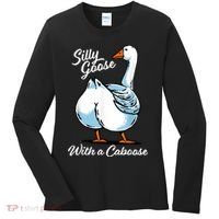 Silly Goose With A Caboose Funny Women's Long Sleeve Shirt thumb 0