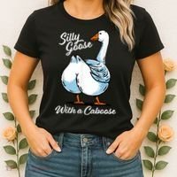 Silly Goose With A Caboose Funny Women's T-Shirt thumb 2