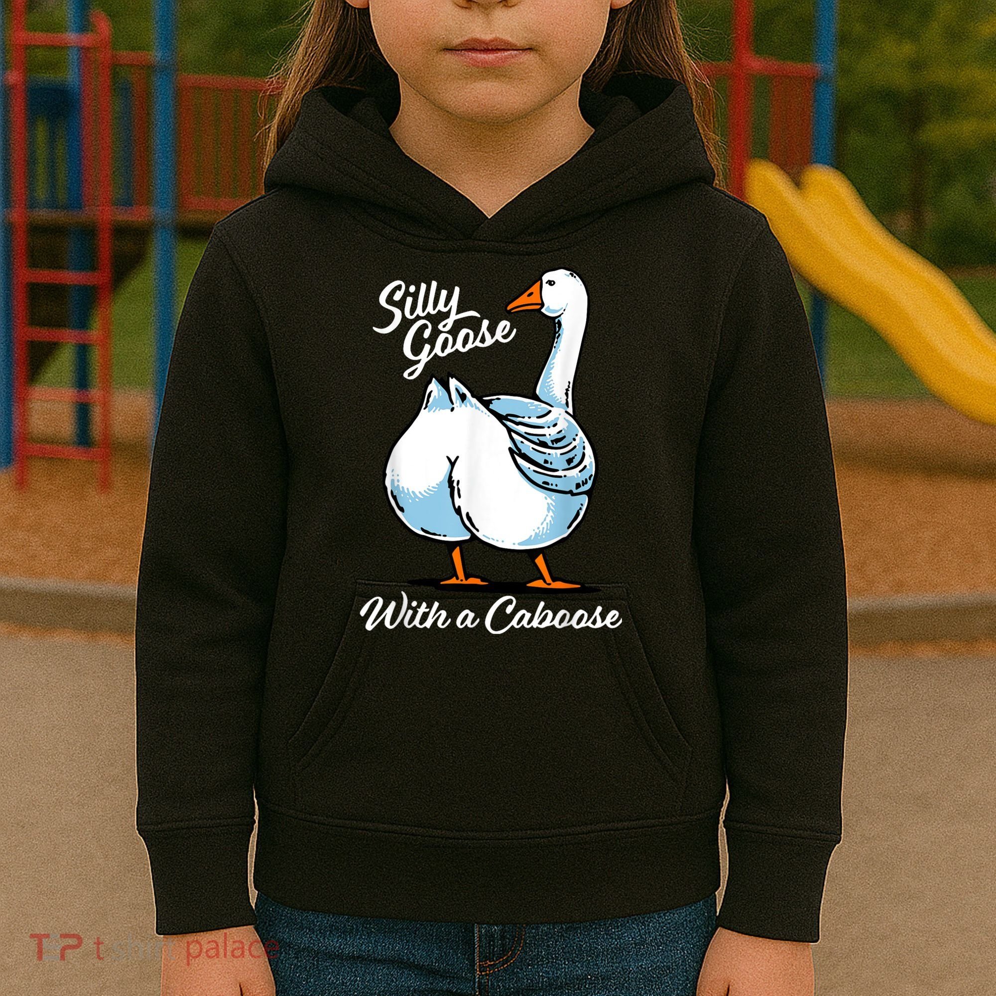 Silly Goose With A Caboose Funny Kids Hoodie