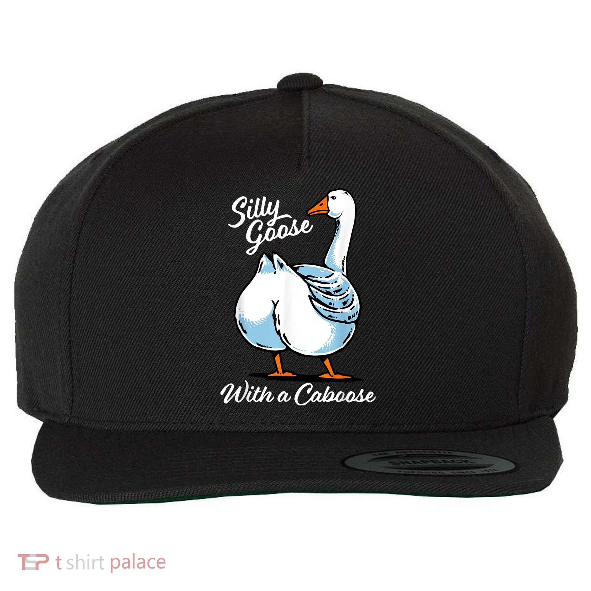 Silly Goose With A Caboose Funny Wool Snapback Cap