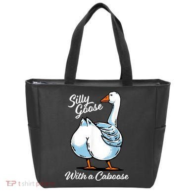 Silly Goose With A Caboose Funny Tote Bag