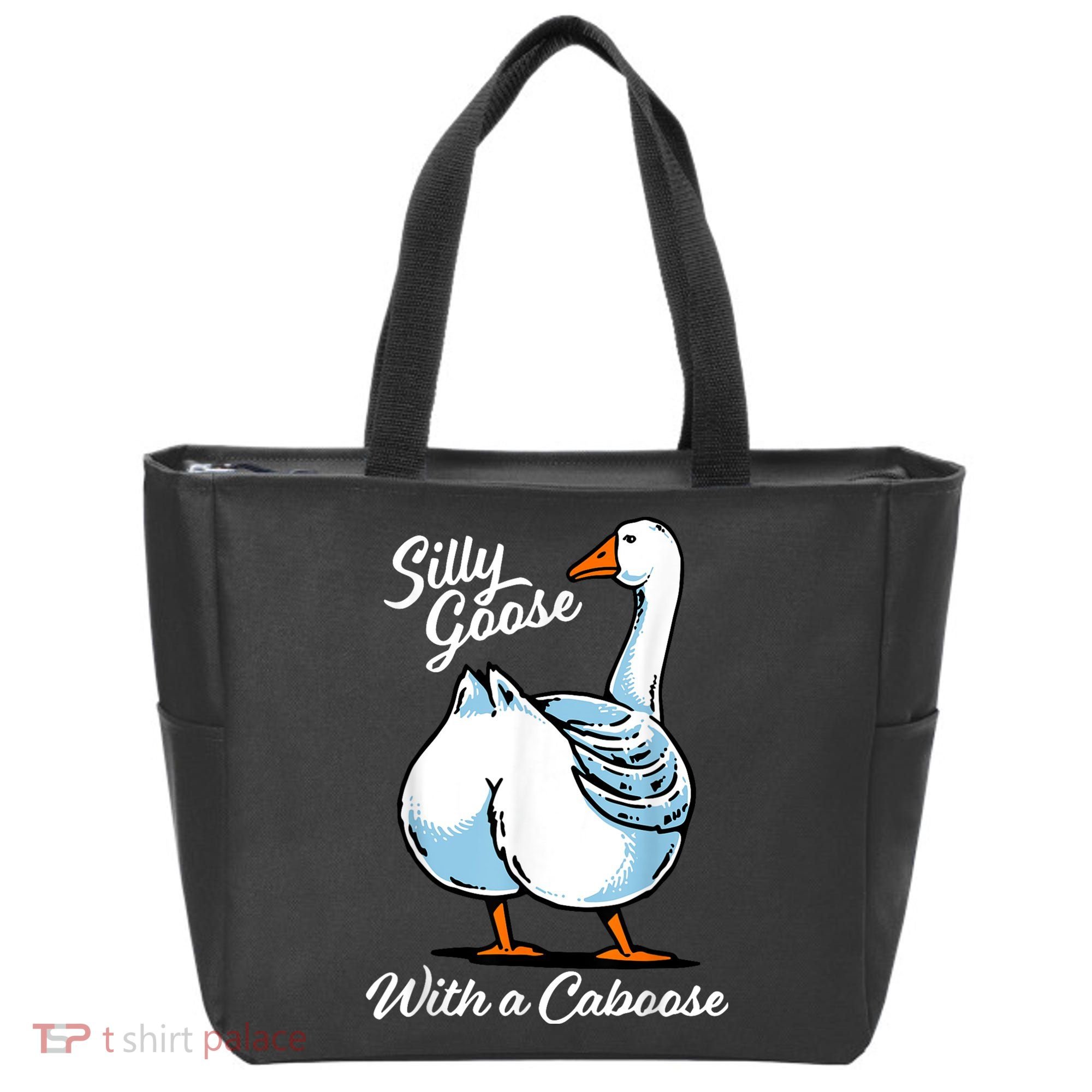 Silly Goose With A Caboose Funny Tote Bag