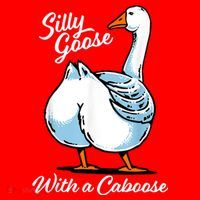 Silly Goose With A Caboose Funny Santa Hat thumb 1