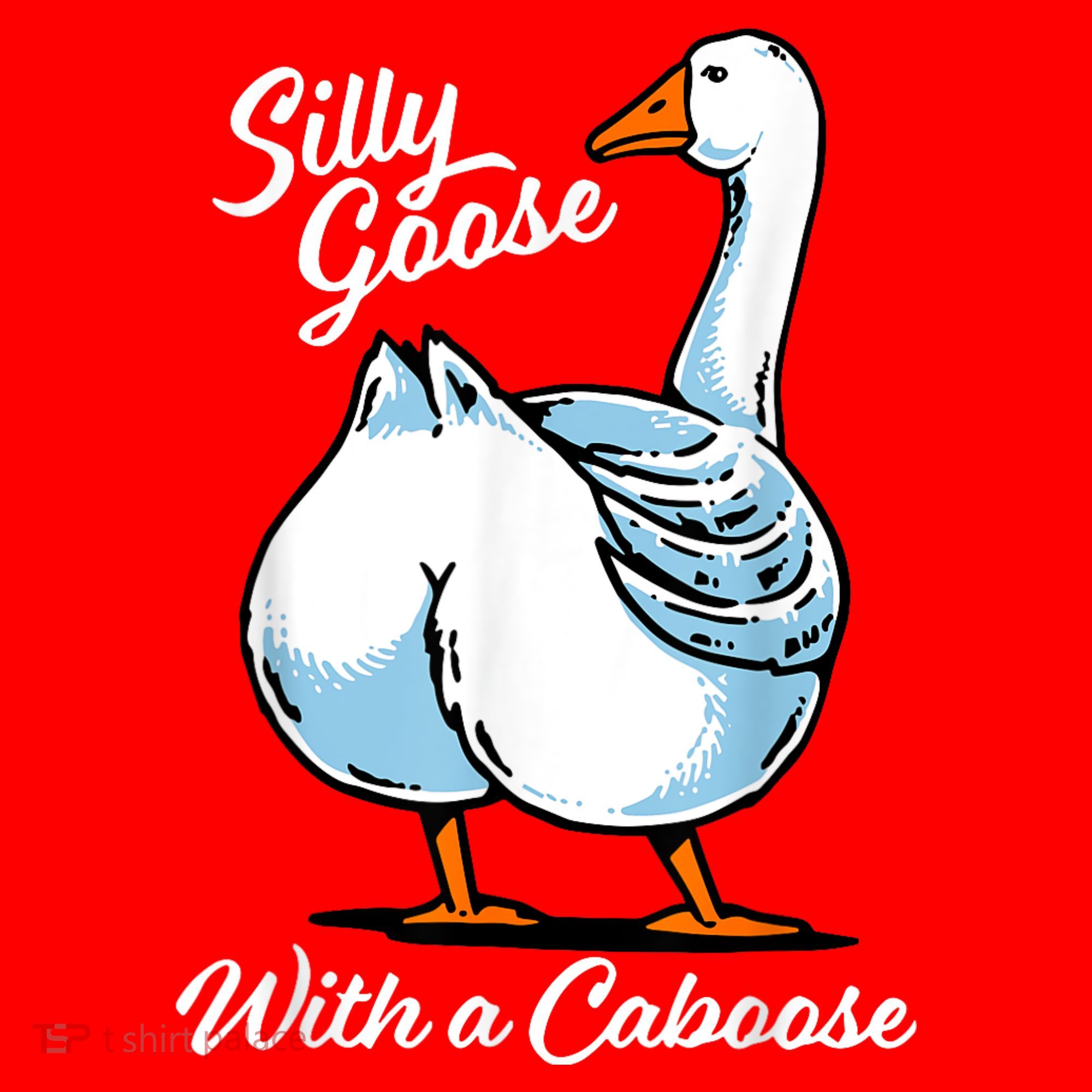 Silly Goose With A Caboose Funny Santa Hat