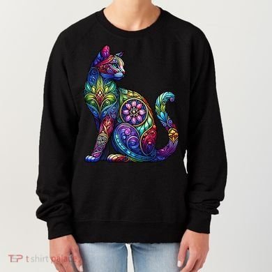 Stained Glass Window Cat Art Women's Sweatshirt
