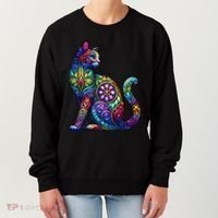 Stained Glass Window Cat Art Women's Sweatshirt thumb 0