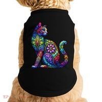 Stained Glass Window Cat Art Doggie Tank thumb 0