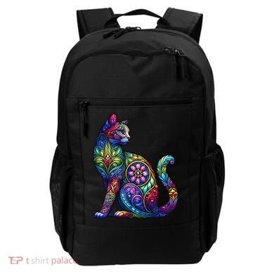 Stained Glass Window Cat Art Backpack
