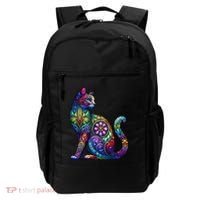 Stained Glass Window Cat Art Backpack thumb 0