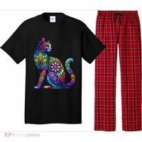 Stained Glass Window Cat Art Pajama Set thumb 0